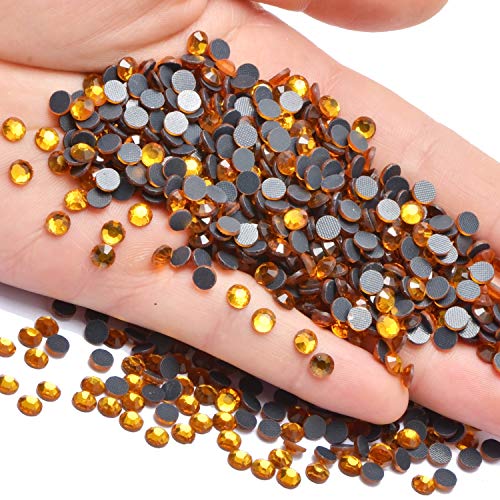 Image of 3000 Pieces Hot Fix Glass Flatback Rhinestones HotFix Round Crystal Gems (Topaz, SS10)
