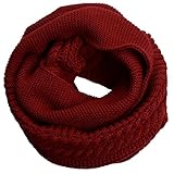 NEOSAN Womens Thick Ribbed Knit Winter Infinity Circle Loop Scarf Crochet Claret