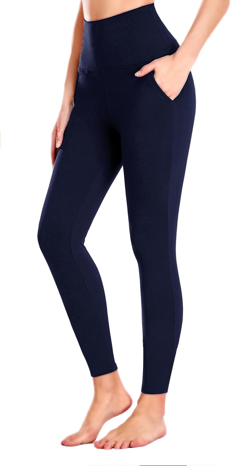 Girls Leggings with Pockets-Kids Soft High Waist Athletic Workout Dance Running Yoga Pants for 6-14Years