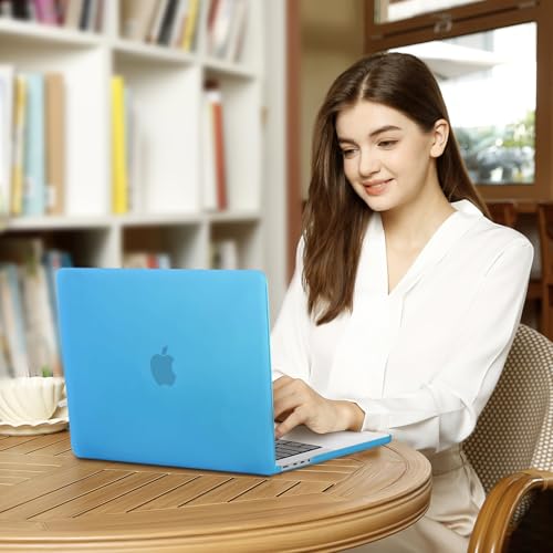 Image of MOSISO Compatible with MacBook Pro 14 inch Case 2025 2024 2023 2022 2021 M5 M4 M3 M2 M1 A3434 A3112 A3185 A3401 A2918 A2992 A2779 A2442, Hard Shell&Keyboard Cover&Screen Film&Pouch,Aqua Blue