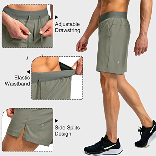 Image of Soothfeel Men's Running Shorts with Zipper Pockets 9 inch / 7 inch / 5 inch Quick Dry Eight Basketball Gym Workout Athletic Shorts