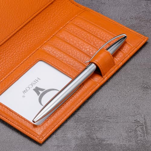 Funda de piel para chequera y tarjetero HISCOW de becerro con divisor interno 6