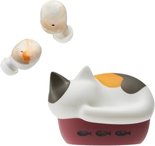ラディウス radius HP-C28BT 完全ワイヤレスイヤホン : NEKO true wireless earphones Bluetooth対応 フルワイヤレス 左右分離型 AAC 軽量 猫 小型 小さい耳 コンパクト おしゃれ かわいい イヤホン TWS HP-C28BTM(ミケ)