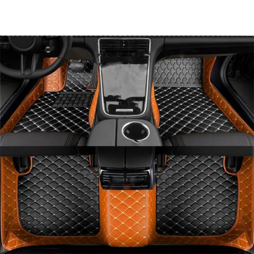 Tapis de sol de voiture BMW X4 F26 2014-2018 sur mesure 5 places noir orange