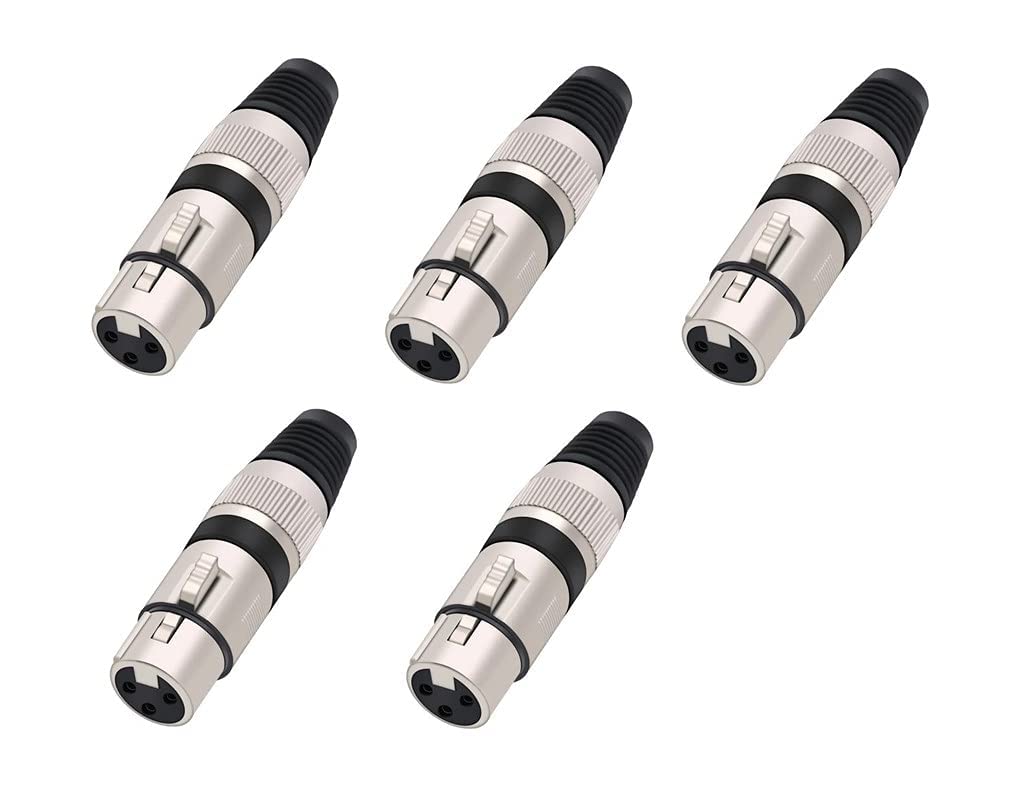 ESPtronics (5 Pcs) Audio 3Pin XLR Jack Microphone Mixer Connector 3 pin
