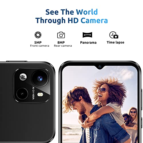 Xgody X18 4G Unlocked Phones, 6.3 Inch Ips Screen Smartphones, Android 10 Os Dual Sim Cheap Cell Phone, Quad Core 2Gb+16Gb, Dual 5Mp+8Mp Camera, 4000Mah Battery, Face Id Smart Phone (Black) #TOP4