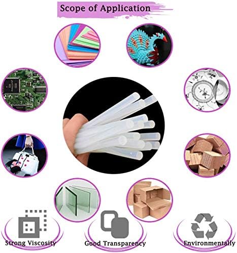 Hot Glue Sticks (7mm x 100mm) Omarex Super Adhesive Mini Glue Gun Sticks No Smell Fast Dry Suitable for DIY Arts and Crafts Hobby (Pack 100)
