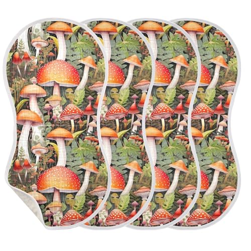 xigua Mushrooms Baby Burp Cloths for Newborn Boys and Girls 1 Pack, Soft & Absorbent Cotton Baby Burp Cloth, Baby Washcloths, Newborn Towel, Burp Rags3