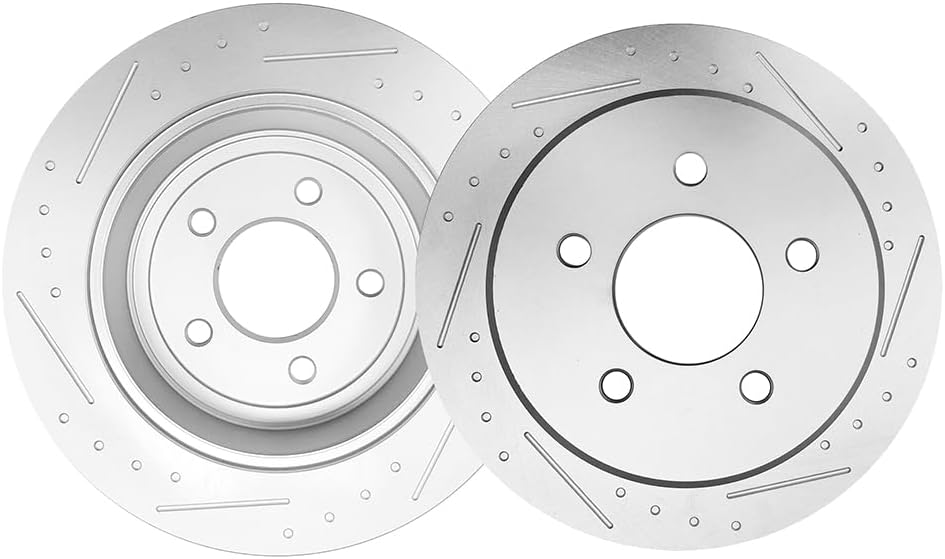 ECCPP 5383 2pcs Rear Solid Disc Brake Rotors Fit For Chrysler For Grand Voyager 2000For Chrysler For Town & Country 1997-2007,For Chrysler For Voyager 2003For Dodge For Caravan 2000-2007