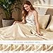 Love's cabin Full Size Satin Sheet Sets - 4 Piece Beige Silky Sheet Set with Deep Pocket, Luxury Silk Feel Satin Sheets Full Bedding Set (1 Flat Sheet,1 Fitted Sheet,2 Pillow Cases)