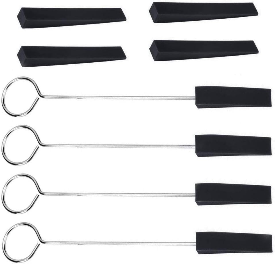 Jiayouy 8Pcs Piano Tuning Mute Kit Triangular Rubber Mutes for Piano Mutes Fixing Tool Black