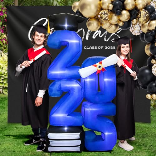 6.0 FT Inflatable Graduation Decorations Class of 2025 - Blow Up 2025 Light Up Marquee Numbers - Yard Sign for Congrats Graduation Party Decorations College High School Kindergarten Preschool