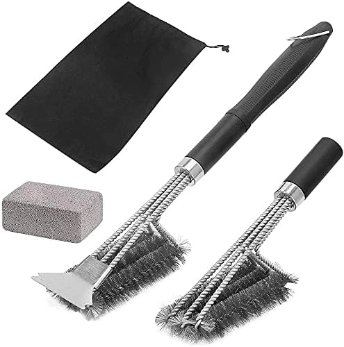 2 Pieces BBQ Cleaning Brush Grill Cleaner BBQ Accessories Kitchen Stainless Steel Barbecue Tools