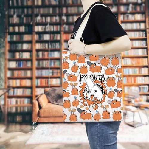 Bolsa Tote Chainsaw Anime para fans de caricaturas miniatura 3