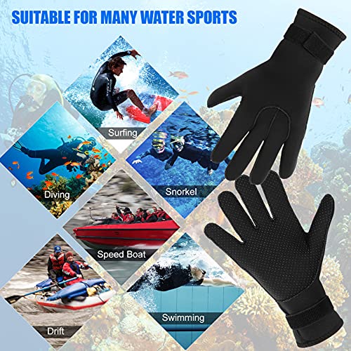 Staright Luvas de mergulho de neoprene de 3 mm feminino masculino Luvas de mergulho antiderrapante p