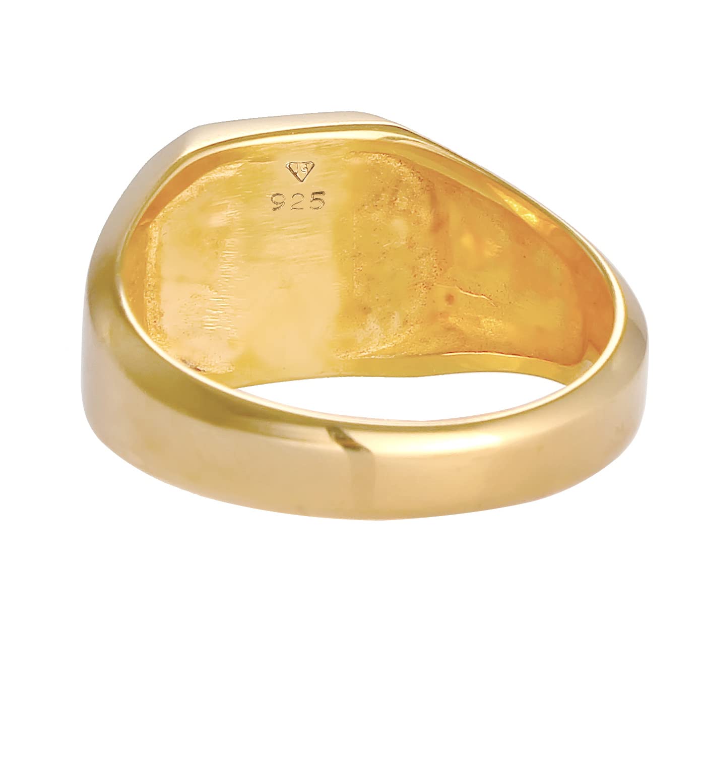 Kuzzoi Anello da uomo con sigillo massiccio (12 mm) di larghezza in argento Sterling 925, anello classico con smalto per uomo, anello in argento dorato da uomo, misura 54-66, 0609950721