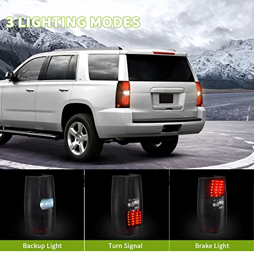 Autosaver88 Led Taillights Tail Lights Compatible With Chevy Suburban 2007-2014 / Chevy Tahoe 07-14 Black Smoke Replacement Tail Lamps Assembly (Do Not Fit Barn Door Models) #TOP2