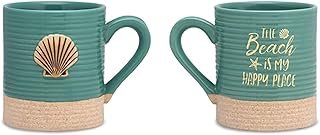 Cape Shore Decorative Sandy Coffee Tea Mug Cup, Scallop