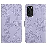 Rfvzubemok Compatibile con Huawei P40 5G Custodia,Compatibile con Huawei P40 5G Custodia a portafoglio in pelle PU con supporto a ribalta Purple