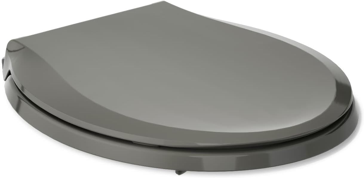 KOHLER 4639-RL-NY Cachet ReadyLatch Round Toilet Seat Soft Close, Thunder Grey