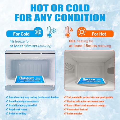 Soft Ice Packs Reusable Gel Pack 2, Hot and Cold Gel Ice Packs for Injuries, Headaches, Joint Pain Relief, Comfort Ice Gel Pack Flexible Therapy on Neck, Ankle, Knee, Leg, Shoulder, Elbow, Wrist, Feet - Thumbnail 4