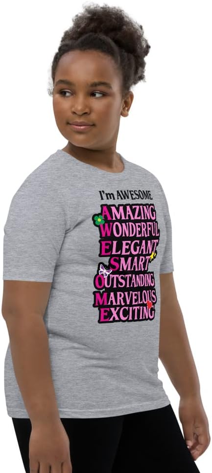 Awesome Youth Short Sleeve T-Shirt for Girls Tees School Age Preteen
