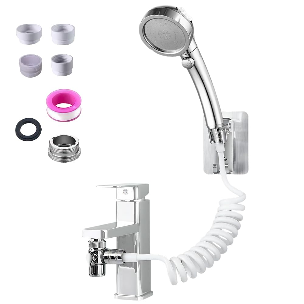 Kit 5 adaptateurs évier avec interrupteur et 3 modes de pulvérisation pour robinet cuisine