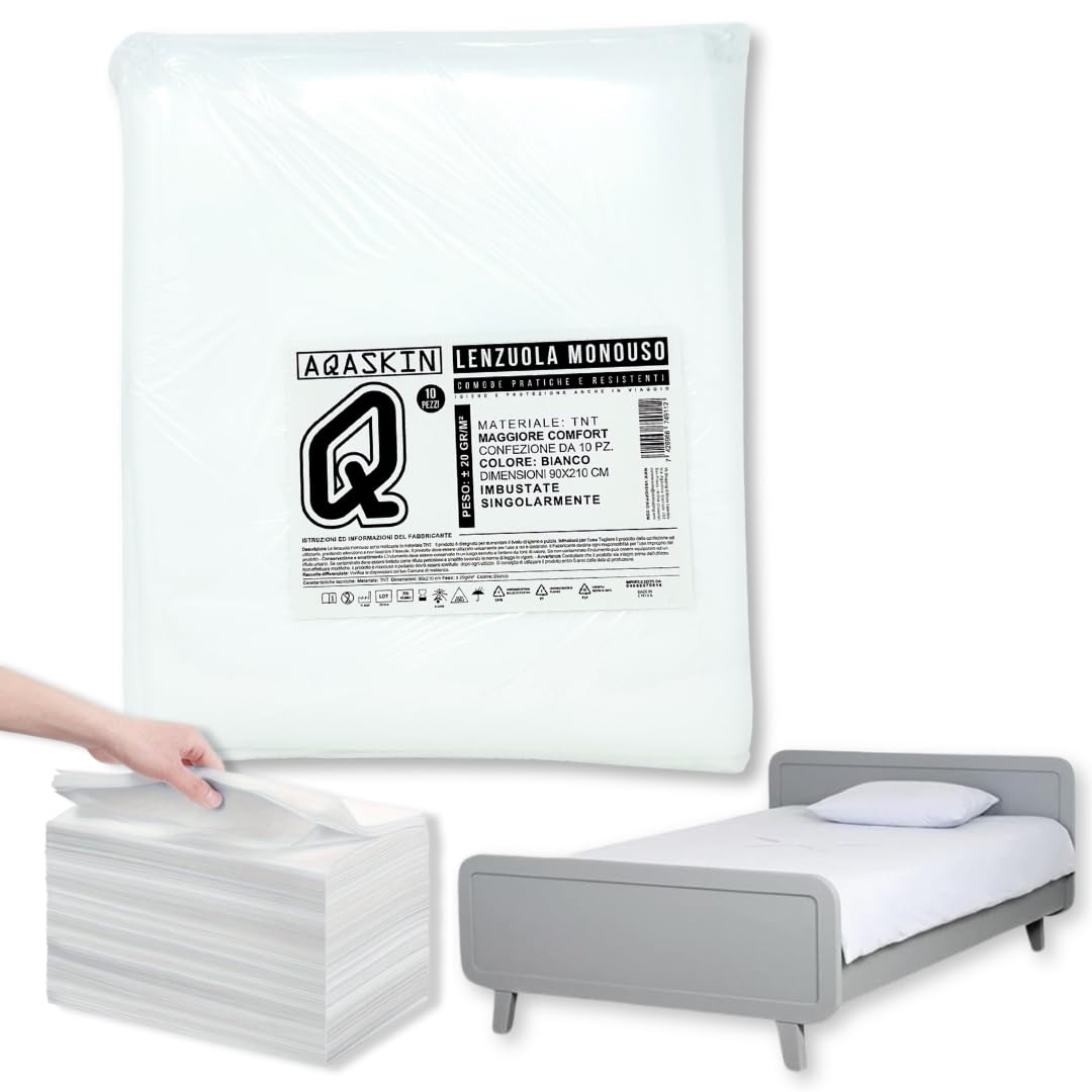 Sábanas desechables de TNT de 90 x 210 cm, descuentos cantidad, sábana con relleno individual, sábanas desechables, color blanco - Cantidad 10-30 - 50-100 uds. (blanco, cantidad 100 unidades)