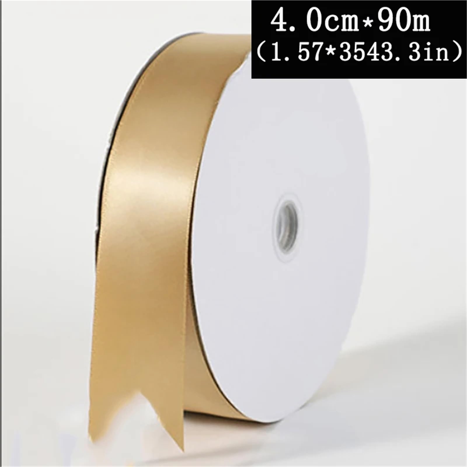 2 Rotolo 90M/Roll Champagne Nastri di Raso Confezione Regalo Corona Decorazione Archi Dei Capelli Fare FAI DA TE Fatti A Mano Forniture Nastro Per Decorazioni(4cm x 90m)