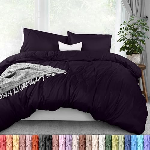 Image of Utopia Bedding Duvet Cover Full Size - 3 Piece with Zipper Closure - 1 Comforter Cover 80X90 Inches & 2 Pillow Shams 20X26 Inches (Purple) Comforter Not Included