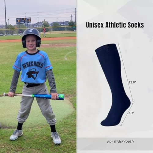Kids Youth Baseball Socks Cushioned Soccer Football Softball Socks for Boys Girls Knee High2