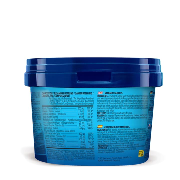Bodylab24 Vitamin A-Z 120 Tabletten, alle 13 essenziellen wasser- und fettlösliche Vitamine in einem Supplement, Vitamin-Komplex für die einfache Versorgung, ideal für Sportler