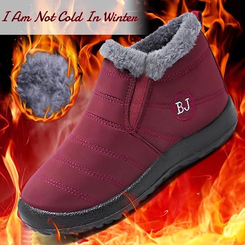 Womens And Men Snow Boots Waterproof，Women'S Winter Thermal Boots，Winter Warm Hiking Work Comfy Boots Sneakers Walking Shoes2
