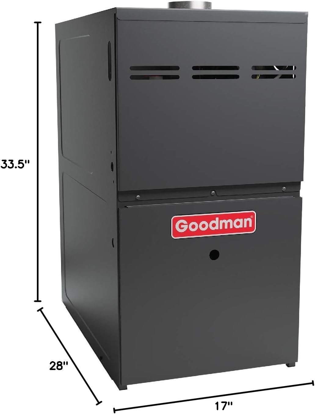 Goodman 80,000 BTU 80% Efficiency multi-speed, single-stage upflow/horizontal Furnace Model: (GR9S800803BX) Cabinet is 17.5 inches wide-R32 Ready-Low Nox