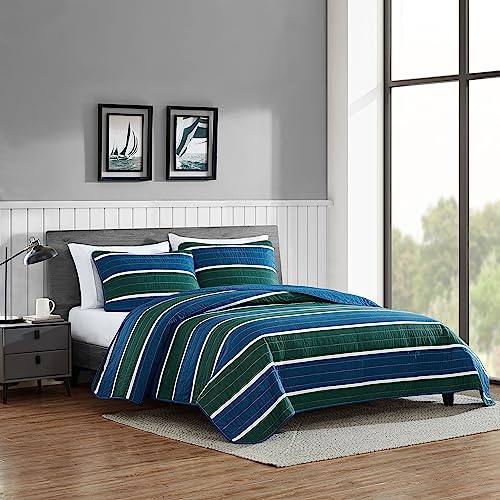 Edredón Queen de algodón marino Nautica para decoración casual de hogar 3
