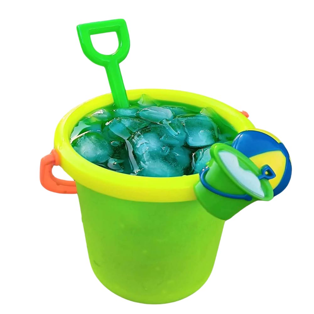 Oasis Supply, Plastic Glassware & Barware - Beach Bucket Drink Set, Bucket, Shovel & 2 Beach Rings - 6 sets