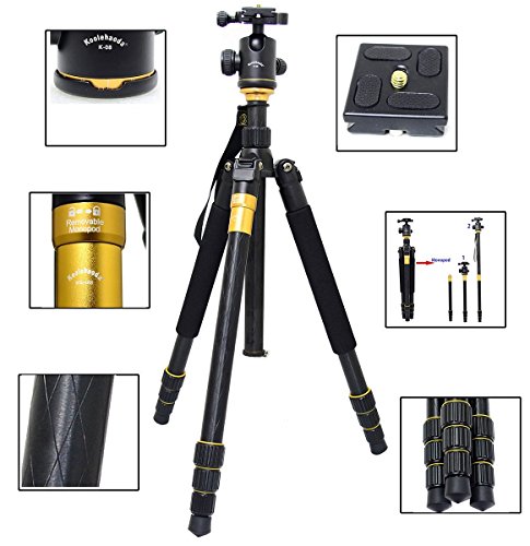Image of Q-999 SLR Camera Tripod Monopod & Ball Head Portable Professional Compact Aluminum Camera Tripod Camcorder Stand with Pan Head Plate and Phone Holder Mount for DSLR Canon Nikon Sony