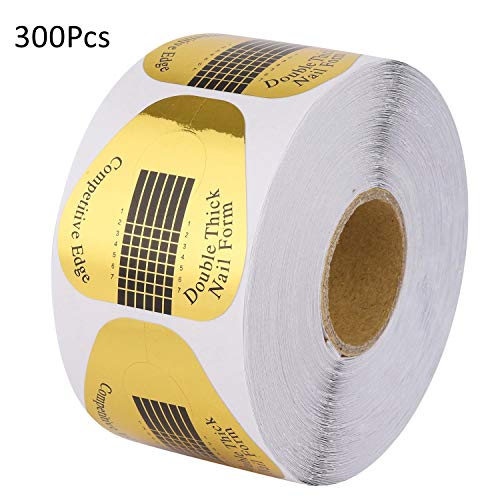 300 Pcs Nail Art Acrylic Nail/UV GEL Nail Extension Tips Form Guide Sticker（Horse eye shape）