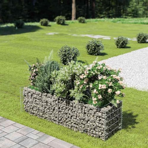Lit surélevé en gabion robuste avec finitions en acier galvanisé