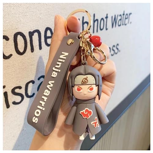 Image of MALKIN Rubber Anime Keychain - Naruto Merchandise, Action Figures, Figurines, Accessories (Itachi, Silver)