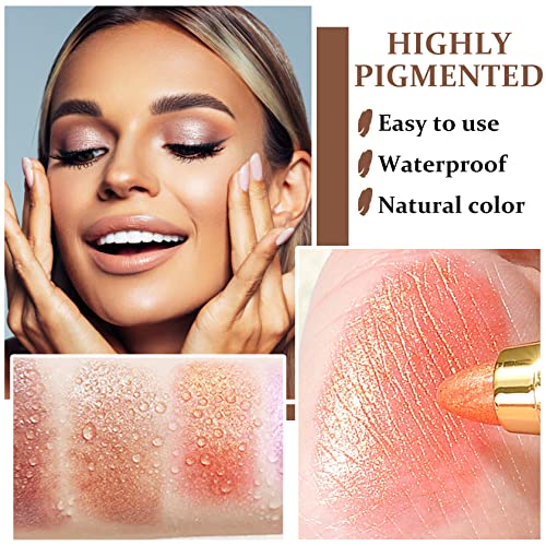 Awccxmym Cream Eyeshadow Stick Glitter Eyeshadow Liquid Eyeshadow Natural Soft Shimmer Eye Shadow Sticks For Eye Makeup 02#Orange Highlighter #TOP3