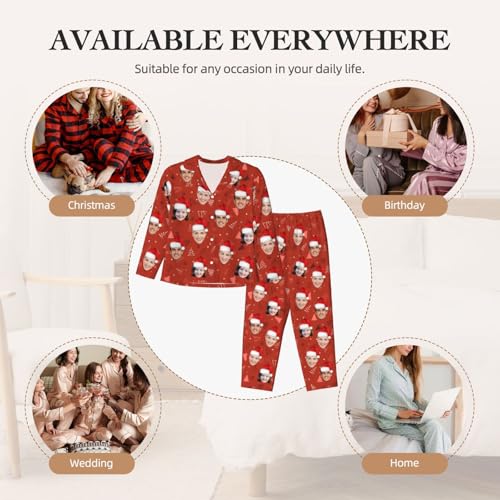 Personalized Pajamas Custom Face Pajama Pants for Men Women Customized Funny Sleepwear With Pet Photo Christmas Couple Gift4