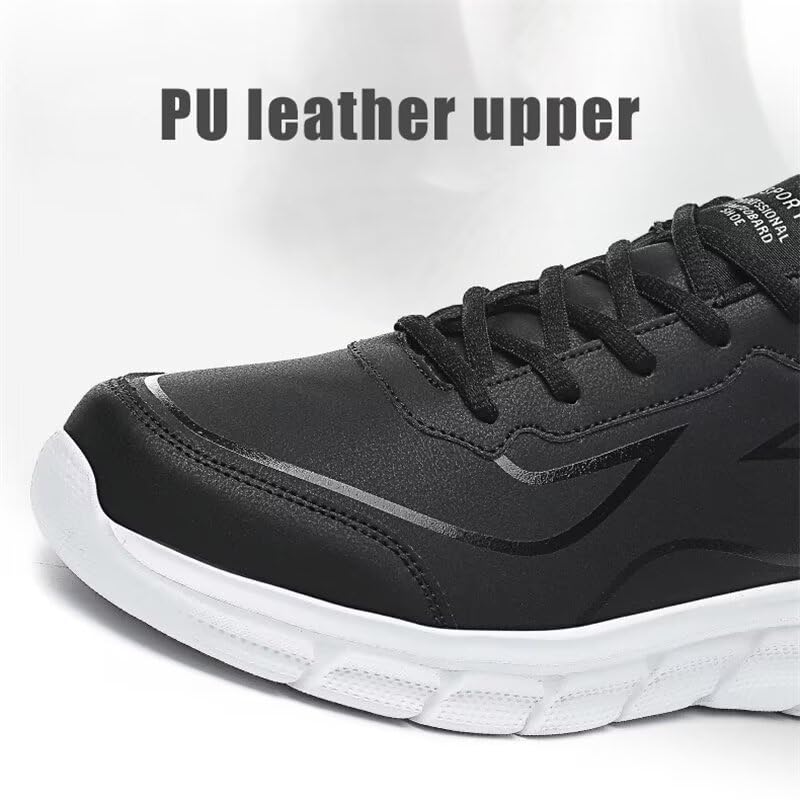 Men's Water Resistant PU Leather Casual Sneakers for Outdoor Walking Sport3