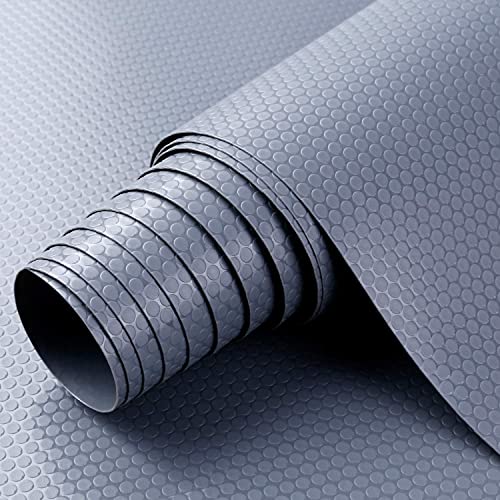 GadgetsDsk Super Strong Anti-Slip Bathroom Kitchen Cabinet Multipurpose Drawer Shelf Mat Liner Sheets Roll, Fridge Mat, Table Mat (45cm X 1.2 Meters Roll, Metallic Grey)