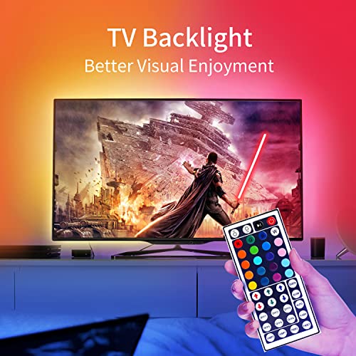 Tjoy Waterproof Led Light Strips 16.4Ft, Ip65 Outdoor Led Strip Lights Waterproof With 44 Key Ir Remote, Color Changing Rgb Led Lights For Bedroom、Tv、Kitchen、Indoor/Outdoor Decor(16.4*1) #TOP3