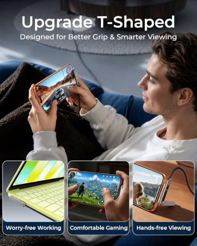 4' Mrglas 240W USB-C Charging Cable w/ Built-In Phone Stand & 90° Connector - image 7