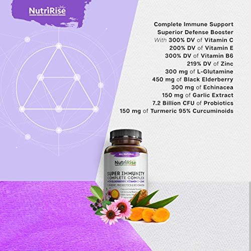 Nutririse Immune Support + Black Seed Oil, Ultimate Immune System Bundle, Naturally Rich In Omega 3 For Hair Growth, Skin & Nails, Gluten Free, Made With Vitamins C, B & E, Elderberry, Turmeric #TOP2