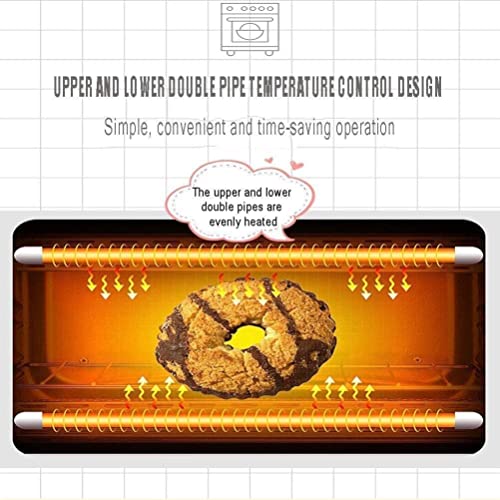 12L mini-oven, elektrische oven multifunctionele heteluchtoven duurzaam gehard glazen deur snelle verwarming ruimtebesparend, rood - Afbeelding 5