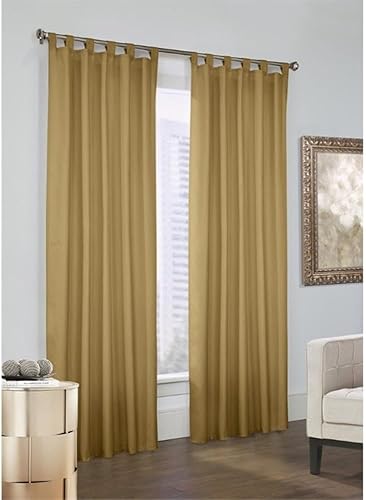 Thermalogic Prescott Paneles aislantes con pestañas, 80 x 84 pulgadas, color camello