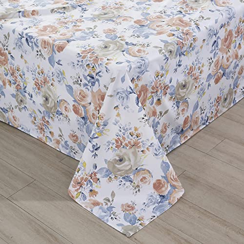 Rynghipy Romantic Roses Print Bed Sheets Queen Size, Spring Season Themed Botanical Bedding Set With Fitted Sheet, Flat Sheet, Pillowcases (Flowers,Queen Size) #TOP7